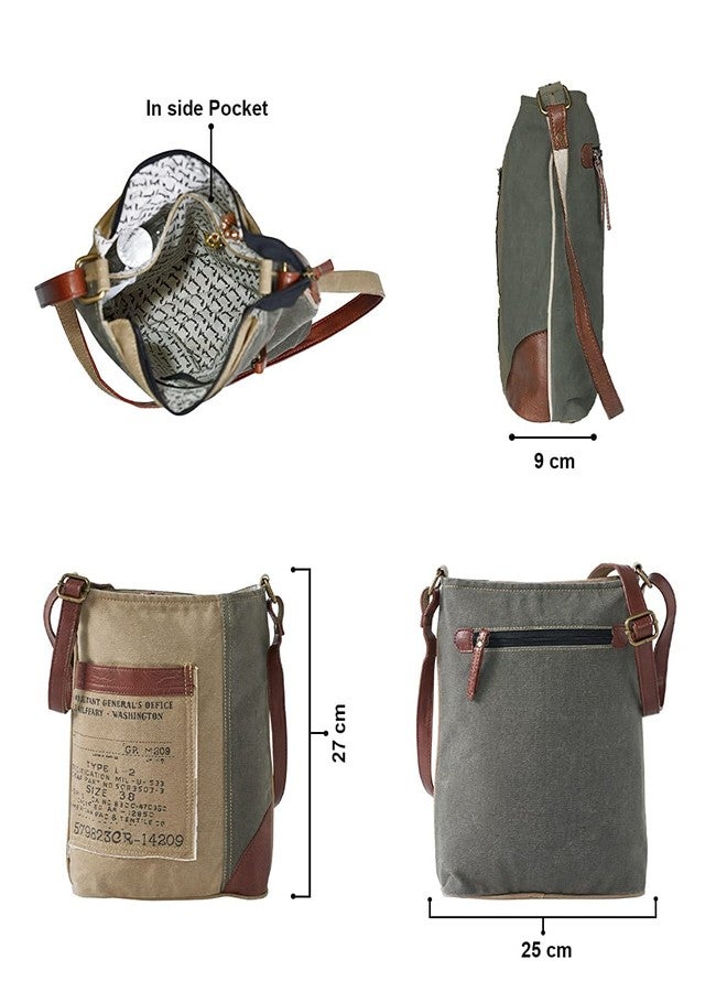 Mona B Sling Canvas Women Casual Single Shoulder Bag For Womens Vintage Crossbody Bag for College, Office Girl, Escape-Bisque, Medium, Multicolor - Image 2